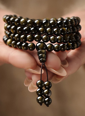 视频祝福金曜石手串女108颗念珠