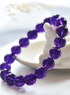 乌拉圭天然紫水晶手链女手串转运