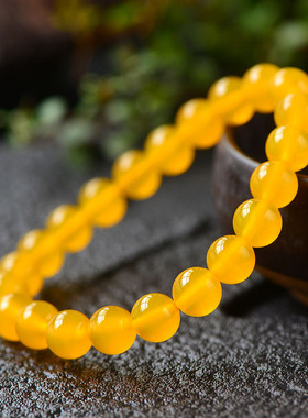 招财吉祥天然黄玛瑙手链手串男女