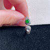 New product in September Hongyu Jadeite 18k gold inlaid ice waxy white ice sun green double cabochon exquisite ring A940909