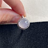 New product in September Hongyu Jadeite 18k gold inlaid ice seed shiny white ice egg surface exquisite ring A190831