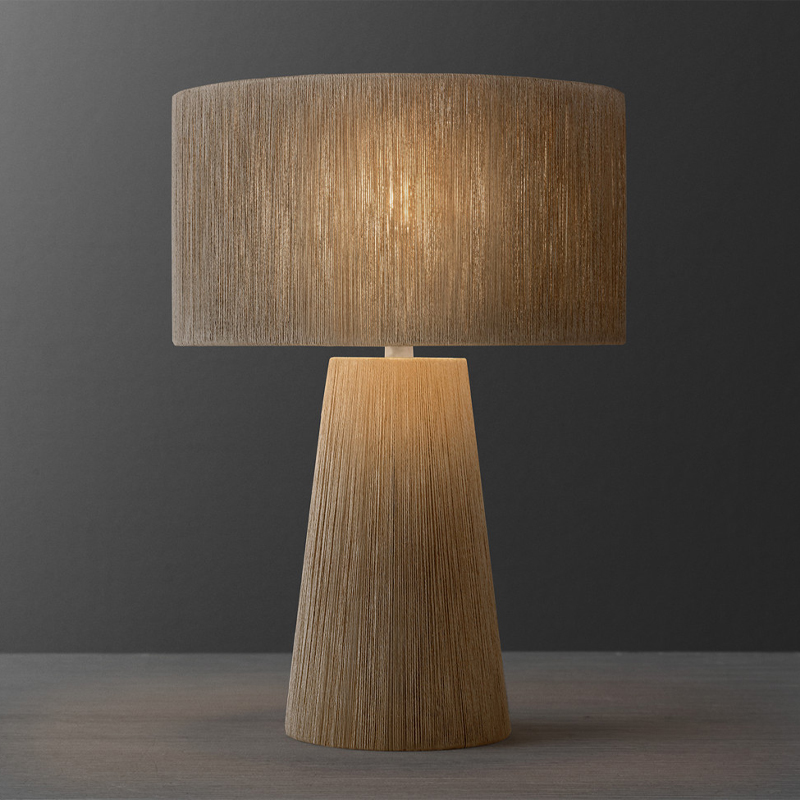 美式简约麻绳台灯 复古法式设计师网红创意卧室床头桌面客厅书桌 - 图0