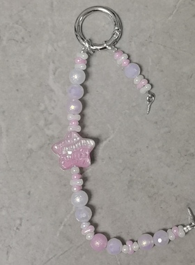 新款油画星星DIY手工配件油画星星带羊角钉提溜包挂钥匙扣挂件