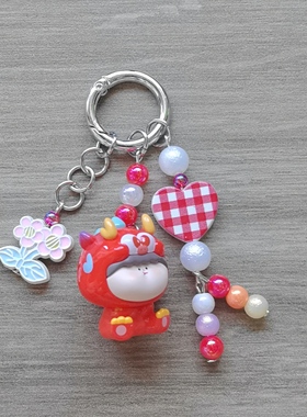 新款小龙萌粒diy手工手机链钥匙扣包包链包挂