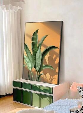 现代简约玄关挂画沙发背景墙壁装饰画北欧植物家大业大客厅落地画
