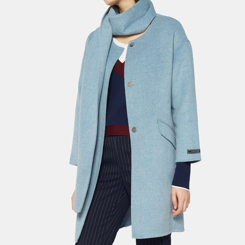 艾格冬季女装时尚个性简约毛呢外套 艾格银座毛呢外套