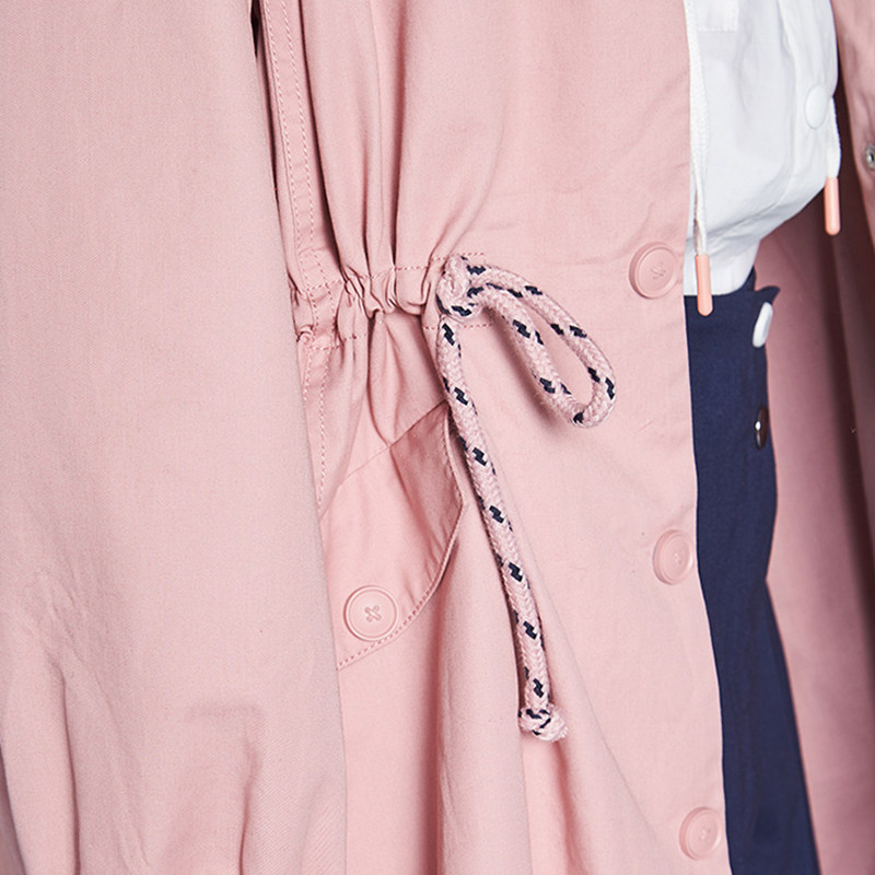 【断码m】艾格秋装新品甜美粉色休闲 艾格银座风衣