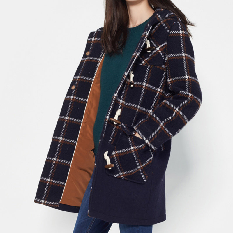 艾格冬季女装时尚简约个性中长款 艾格银座毛呢外套