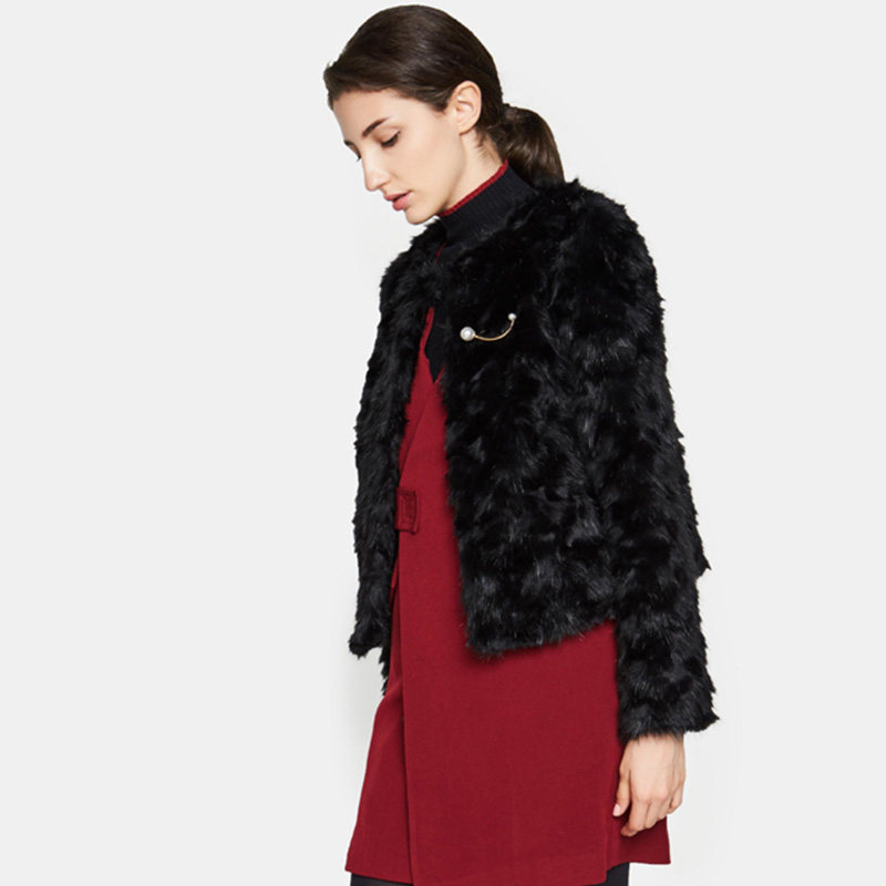 艾格2019冬季新品女装时尚百搭时髦 艾格银座短外套