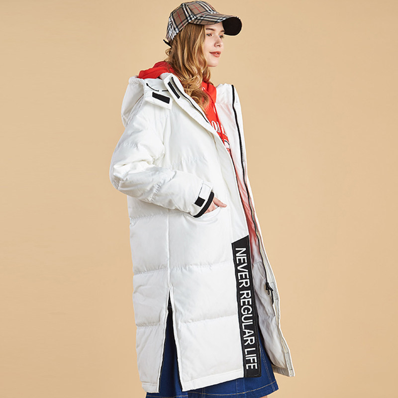 艾格冬季纯色不过时休闲连帽白鸭绒 艾格银座羽绒服