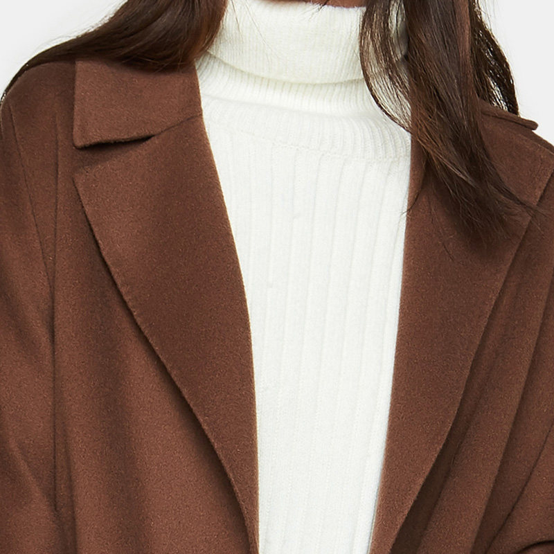 【断码l】艾格冬季时尚百搭毛呢大衣 艾格银座毛呢外套