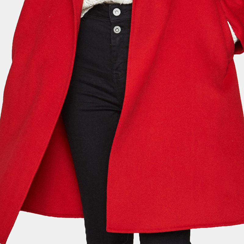 【断码l】艾格冬季女装时尚百搭大衣 艾格银座毛呢外套