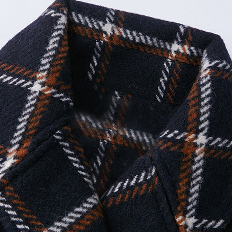 艾格冬季女装格子时尚纯色中长款 艾格银座毛呢外套