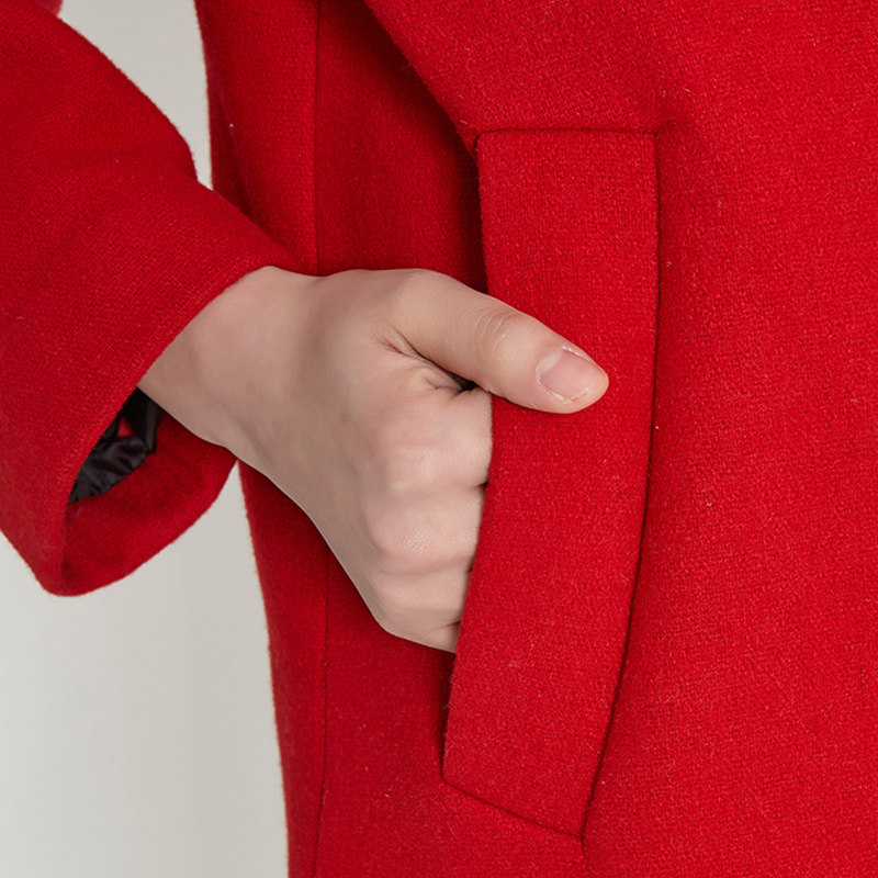 【断码m】艾格春秋季羊毛纯色风衣 艾格银座风衣