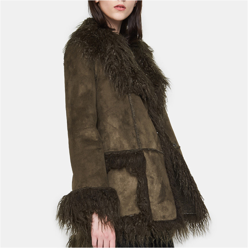 艾格冬季女装时尚个性舒适保暖大衣 艾格银座毛呢外套