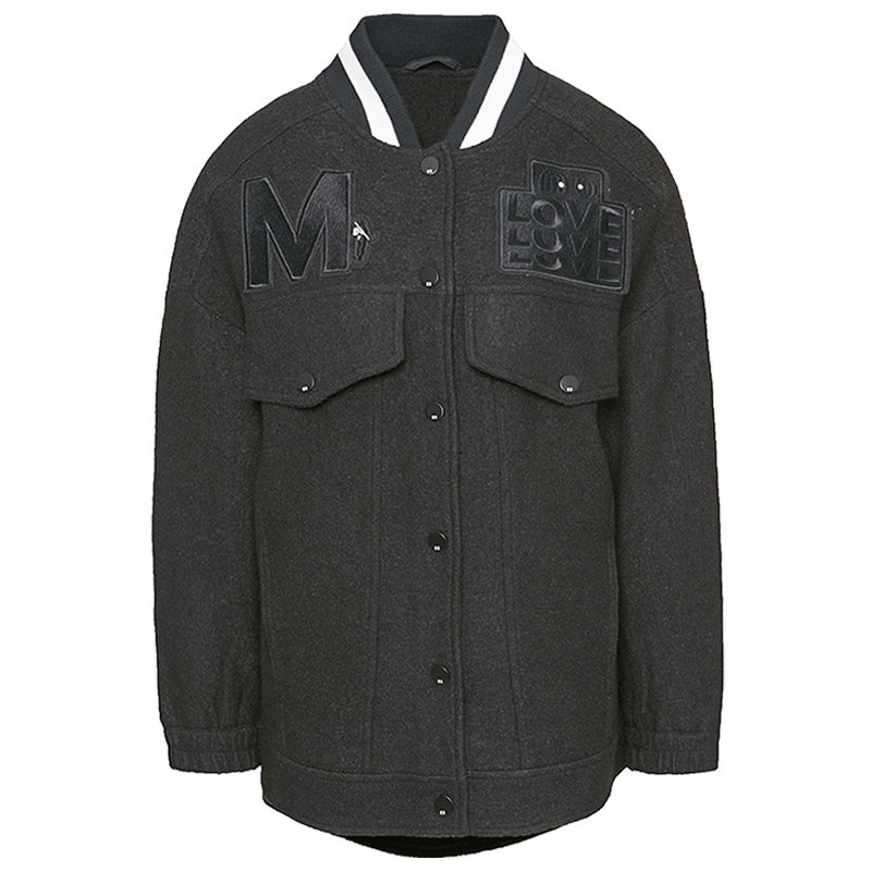 艾格春秋季女装时尚百搭印花字母短 艾格银座短外套