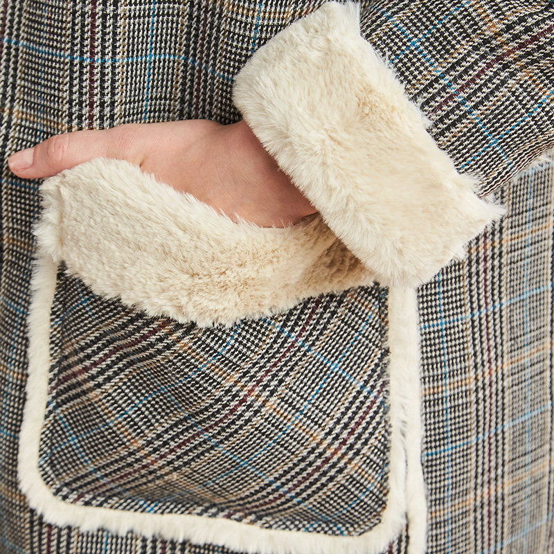 【断码l】艾格冬季新品女装时尚毛呢 艾格银座毛呢外套