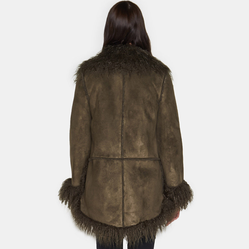 艾格冬季女装时尚个性舒适保暖大衣 艾格银座毛呢外套