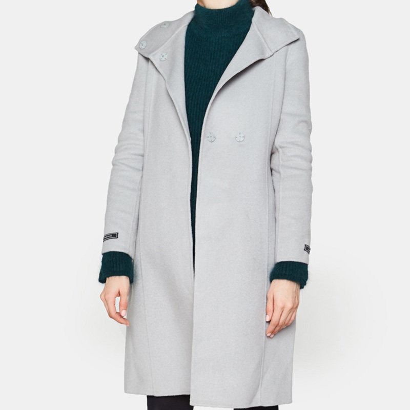 艾格2019新款冬季女装休闲毛呢大衣 艾格银座毛呢外套