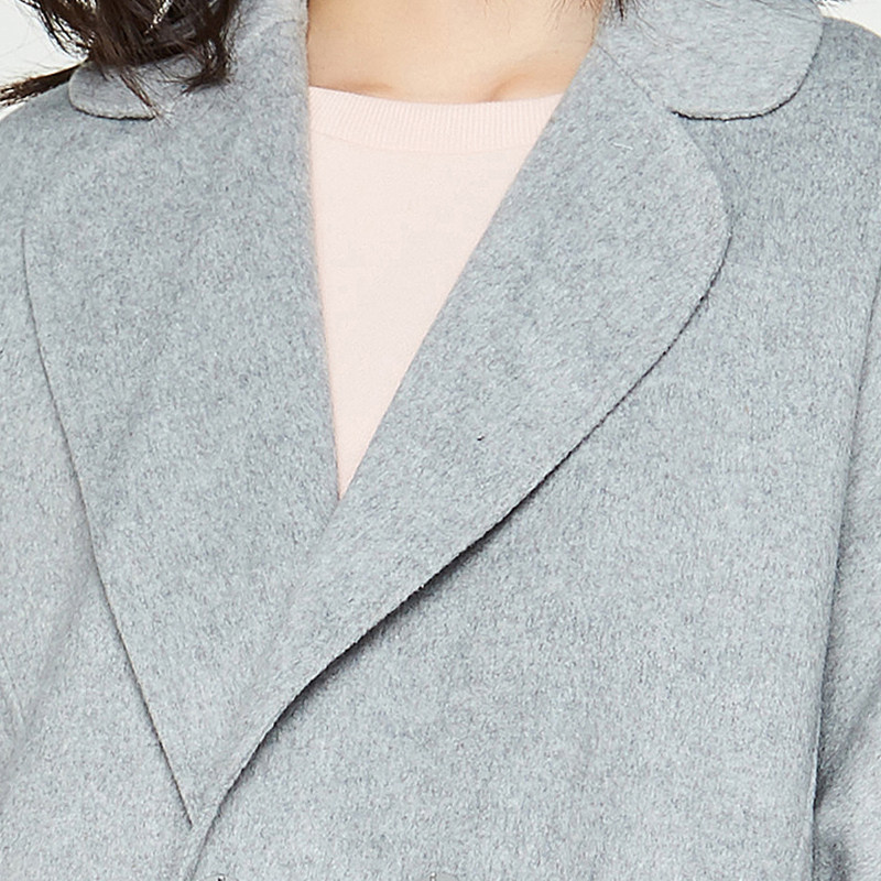 【断码m】艾格新款冬装女毛呢大衣 艾格银座毛呢外套