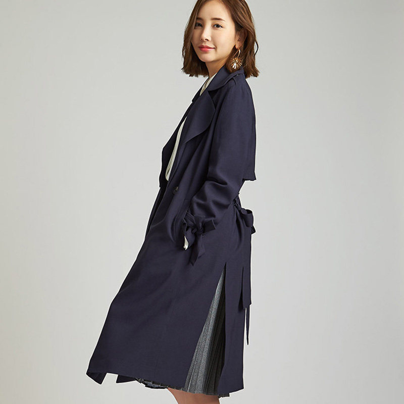 艾格2021新款秋季中长款宽松风衣 艾格银座风衣