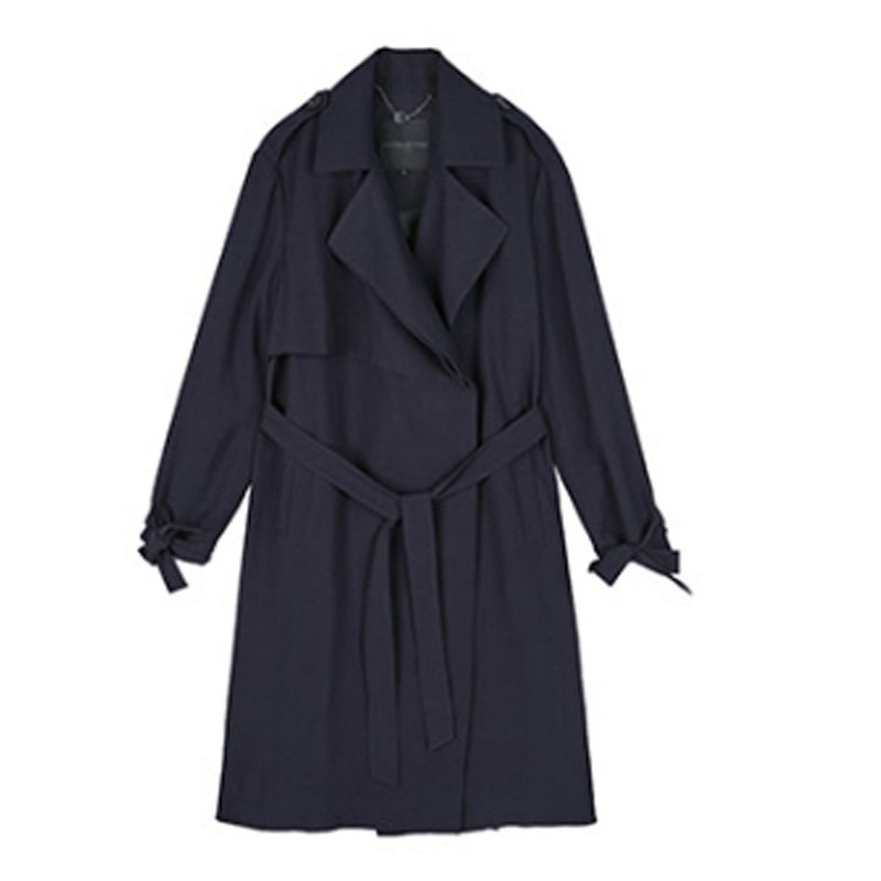 艾格2021新款秋季中长款宽松风衣 艾格银座风衣