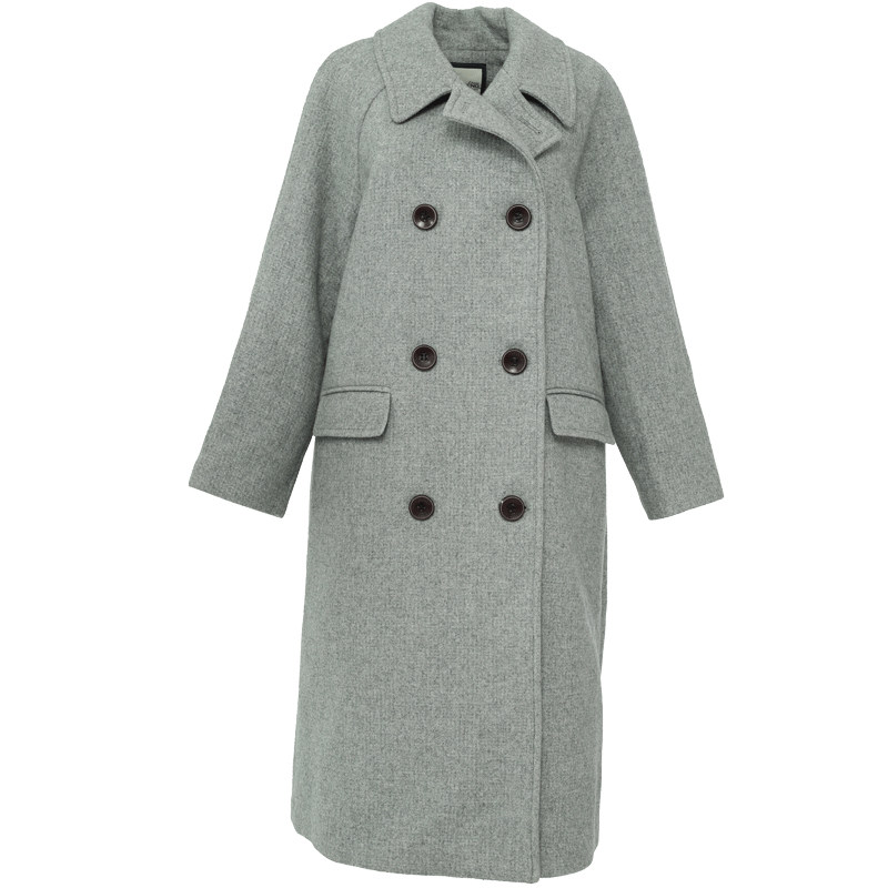 艾格春秋季女装新款韩版宽松呢大衣 艾格银座毛呢外套