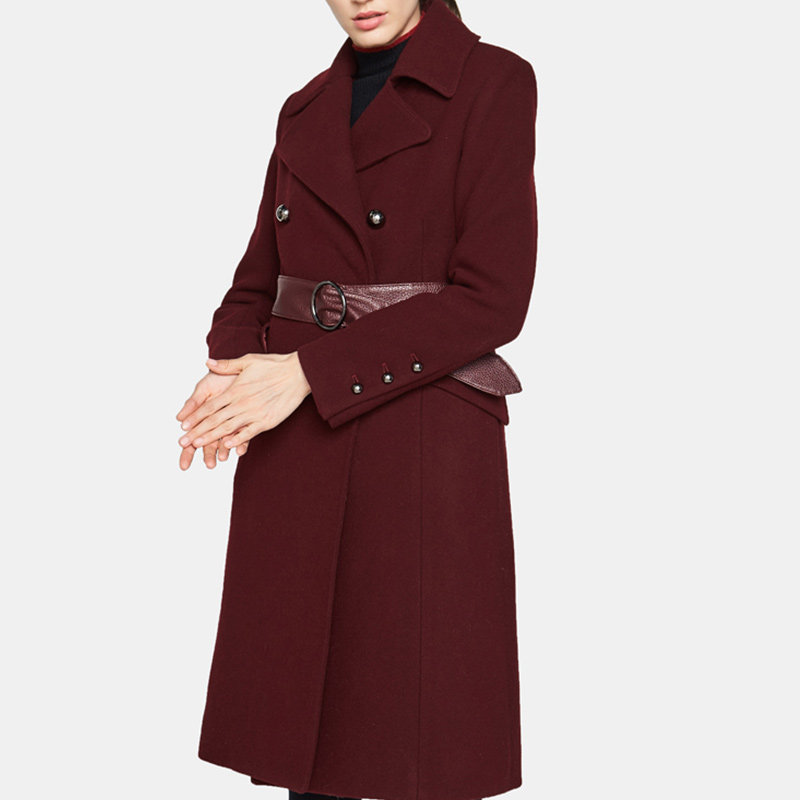 艾格官方旗舰店冬季女装y645呢大衣 艾格银座毛呢外套