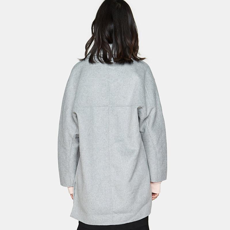 【断码m】艾格新款冬装女毛呢大衣 艾格银座毛呢外套