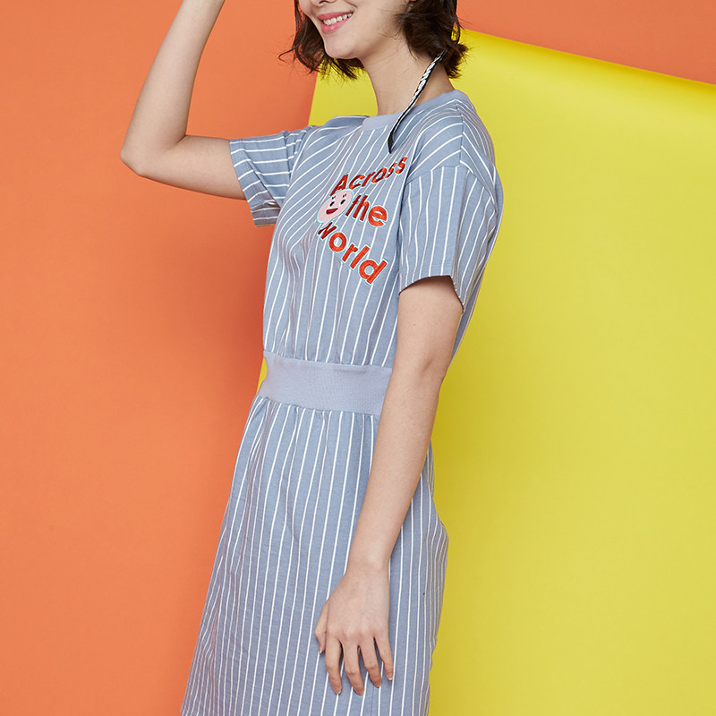 艾格夏季女装时尚休闲百搭字连衣裙 艾格银座连衣裙