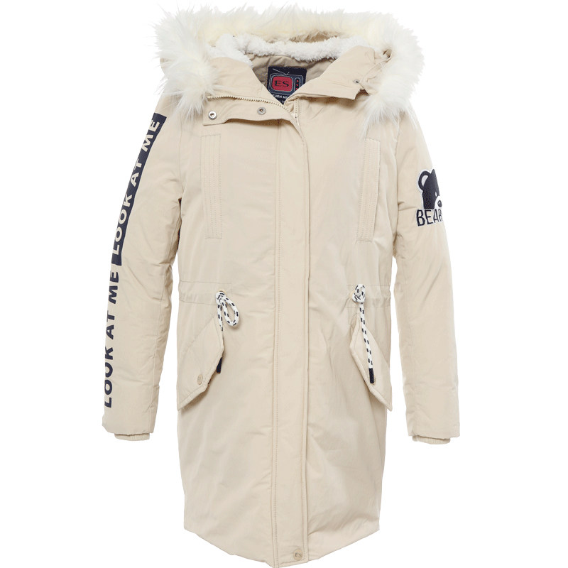 【断码m】艾格冬季女装毛领白鸭绒 艾格银座羽绒服