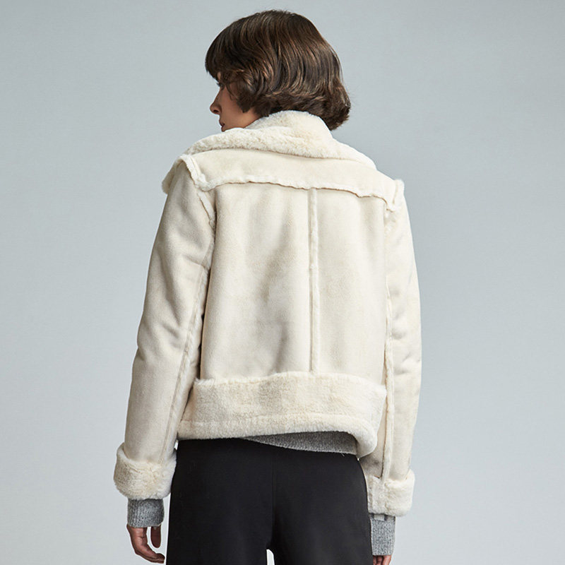 【断码s】艾格2019冬季新品女装纯色 艾格银座短外套