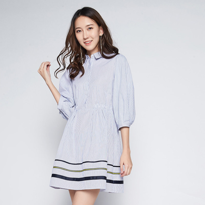 艾格夏季女装时尚百搭个性连衣裙 艾格银座连衣裙