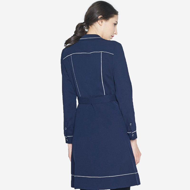 【断码xs】艾格2020冬季单排扣连衣裙 艾格银座连衣裙