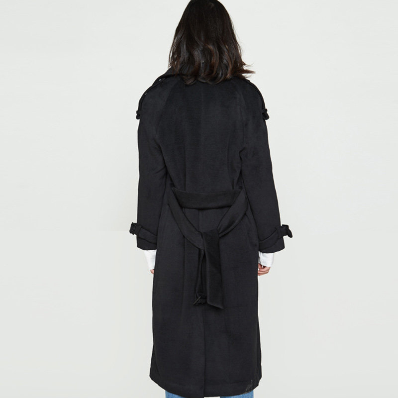 【断码m】艾格春秋季女装纯色风衣 艾格银座风衣