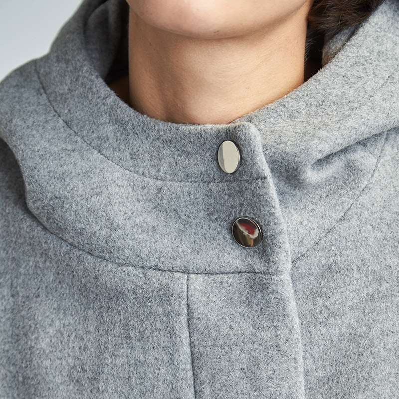 【断码l】艾格官方旗舰店毛呢大衣 艾格银座毛呢外套