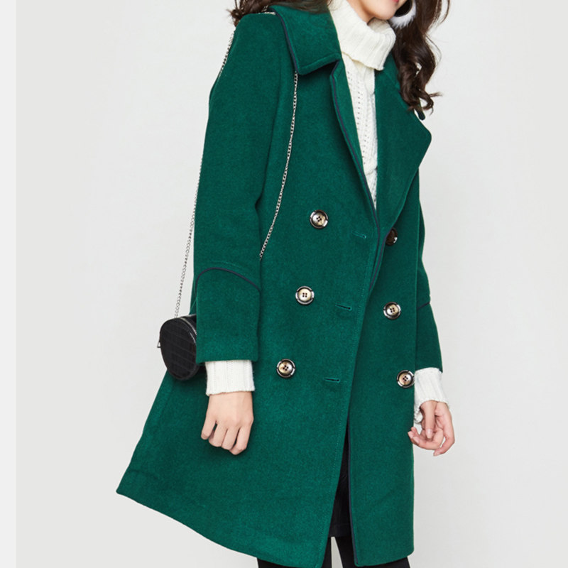 艾格女装春秋装潮流休闲宽松呢大衣 艾格银座毛呢外套