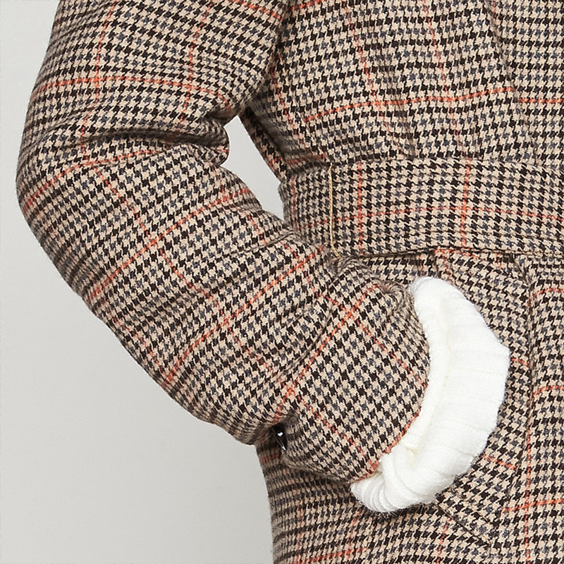 艾格官方旗舰店秋季新品千鸟格大衣 艾格银座毛呢外套