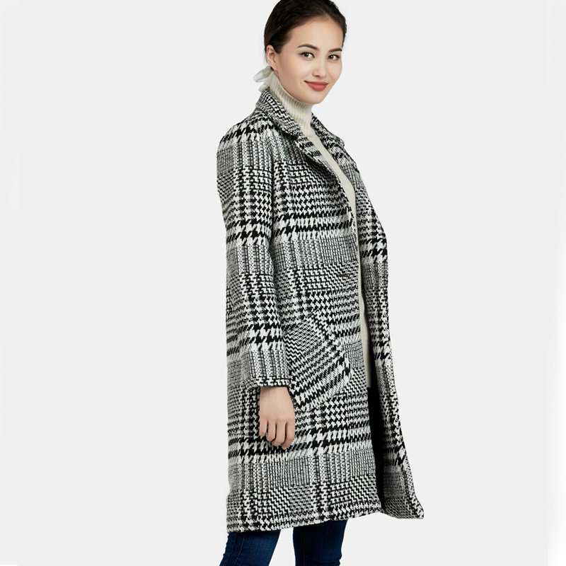 艾格秋季中长款休闲修身毛呢大衣 艾格银座毛呢外套