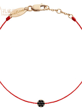 红绳女士克拉圆形黑钻手链