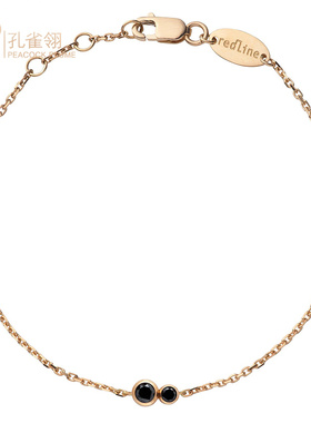 红绳女士克拉圆形黑钻手链