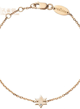 红绳女士六边形吊坠镶嵌钻石手链