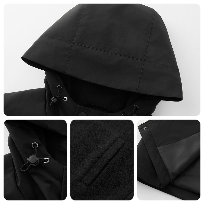 半墨大码男装冲锋衣式夹克男2025秋季新款户外宽松三合一连帽外套,淘宝优惠券,粉丝福利购,淘宝优惠卷