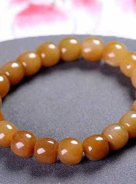 天然玉石且末糖料老型桶珠手串