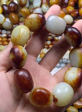 枣红皮原石籽料手串手链