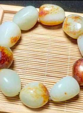 枣红皮随形原石籽料手串手链