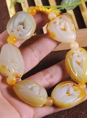 镂空福寿男女款新疆和田玉送证书