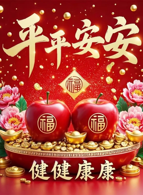 喜庆装饰贴平平安安健健康康贴纸