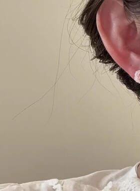 粉色玫瑰花耳钉女甜美小巧独特个性精致优雅时尚气质百搭耳环耳饰