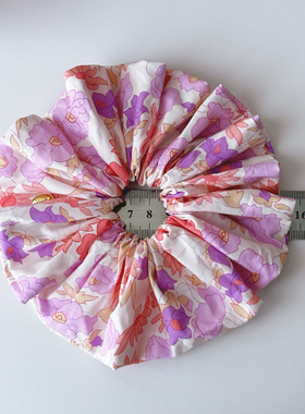 韩国新款粉色温柔花朵大肠发圈韩系气质扎头发丸子头发绳头绳